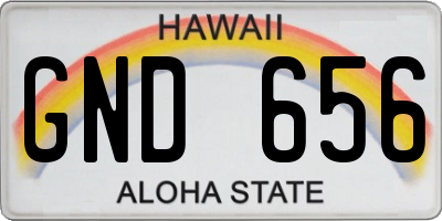 HI license plate GND656