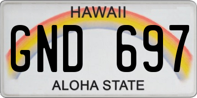 HI license plate GND697