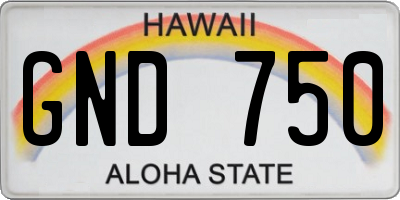 HI license plate GND750