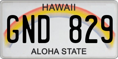 HI license plate GND829