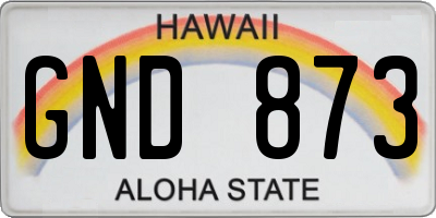 HI license plate GND873
