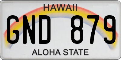 HI license plate GND879
