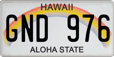 HI license plate GND976