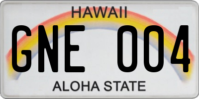 HI license plate GNE004