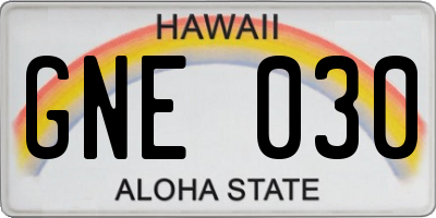 HI license plate GNE030