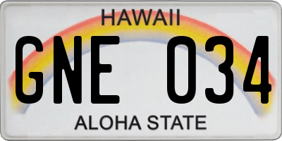 HI license plate GNE034