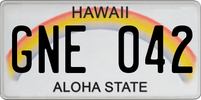 HI license plate GNE042