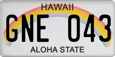 HI license plate GNE043