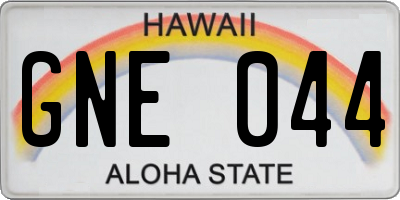 HI license plate GNE044