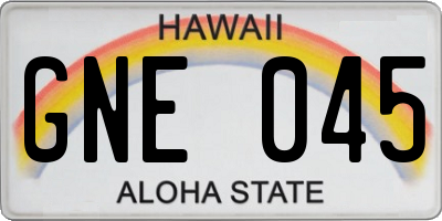 HI license plate GNE045