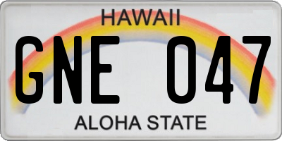 HI license plate GNE047