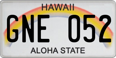 HI license plate GNE052
