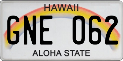 HI license plate GNE062