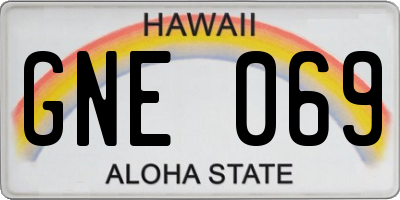 HI license plate GNE069