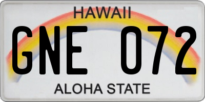 HI license plate GNE072