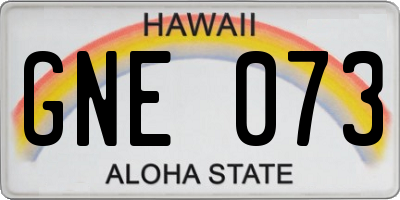 HI license plate GNE073