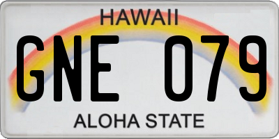 HI license plate GNE079