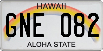 HI license plate GNE082