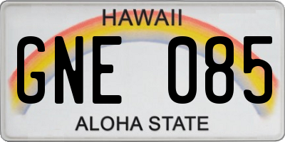 HI license plate GNE085