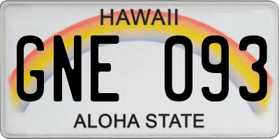 HI license plate GNE093