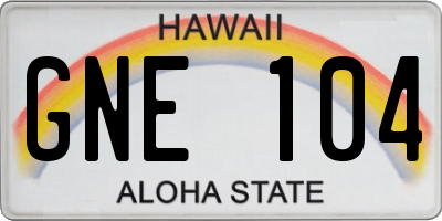 HI license plate GNE104