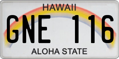 HI license plate GNE116