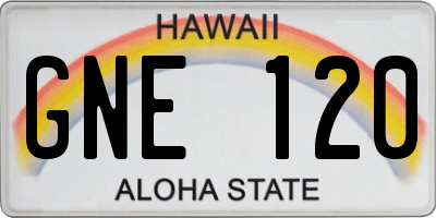 HI license plate GNE120