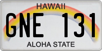 HI license plate GNE131