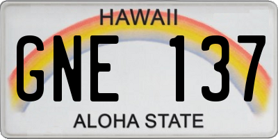 HI license plate GNE137
