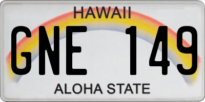HI license plate GNE149