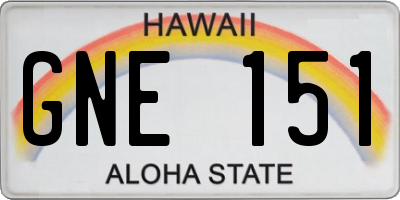 HI license plate GNE151
