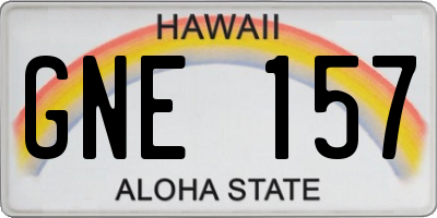 HI license plate GNE157