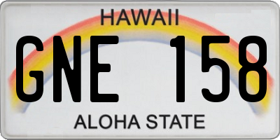 HI license plate GNE158