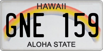 HI license plate GNE159