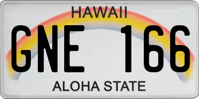 HI license plate GNE166