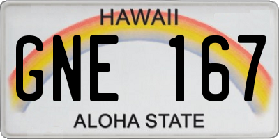 HI license plate GNE167