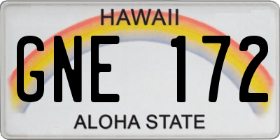 HI license plate GNE172
