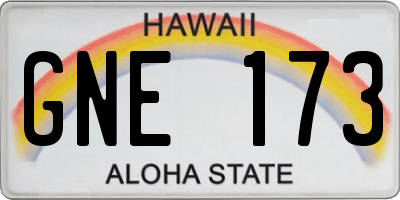 HI license plate GNE173