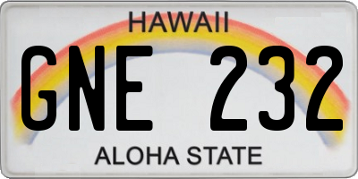 HI license plate GNE232