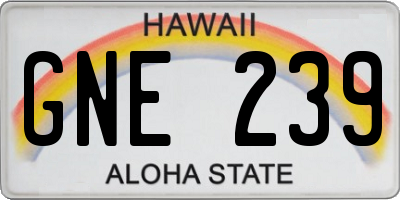 HI license plate GNE239