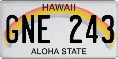 HI license plate GNE243