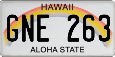 HI license plate GNE263