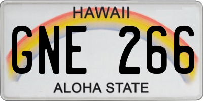 HI license plate GNE266