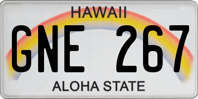 HI license plate GNE267