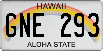 HI license plate GNE293
