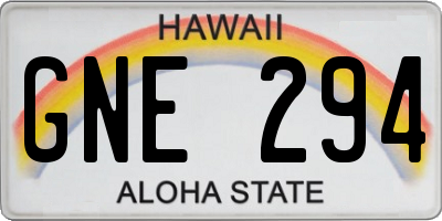 HI license plate GNE294