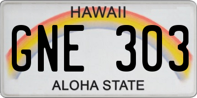 HI license plate GNE303