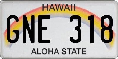 HI license plate GNE318
