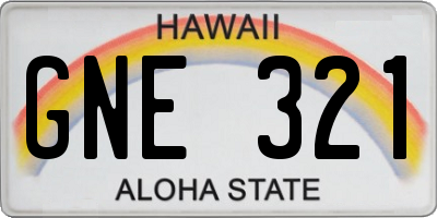 HI license plate GNE321