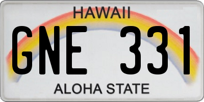 HI license plate GNE331